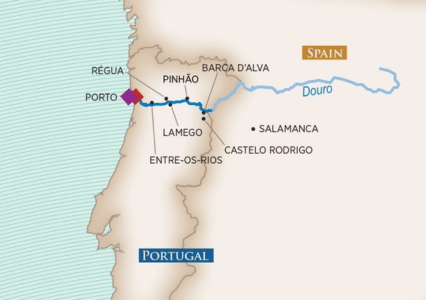 AmaWatewrways - Map of Douro Cruise