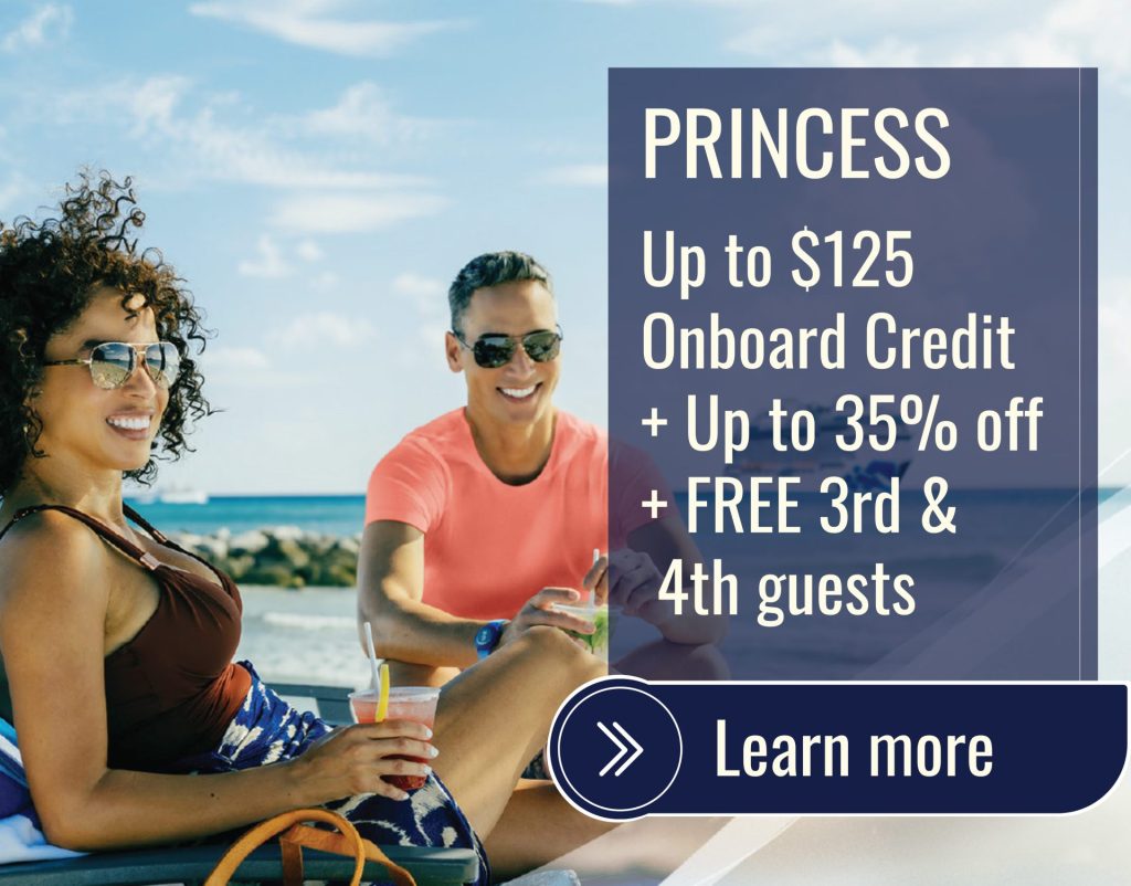 Thumbnail--Princess-Up to $125 Onboard Credit + Up to 35% off + FREE 3rd & 4th guests